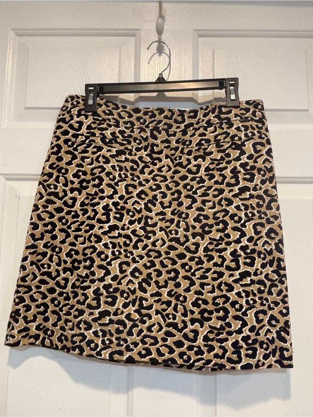 Talbots Leopard-Print Mini Skirt - Beige & Black